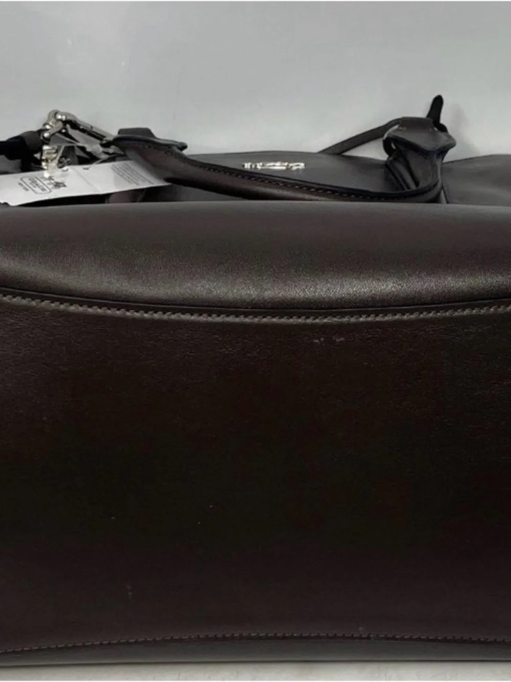 Coach Dark Brown Leather Satchel with Shoulder and Crossbody Strap